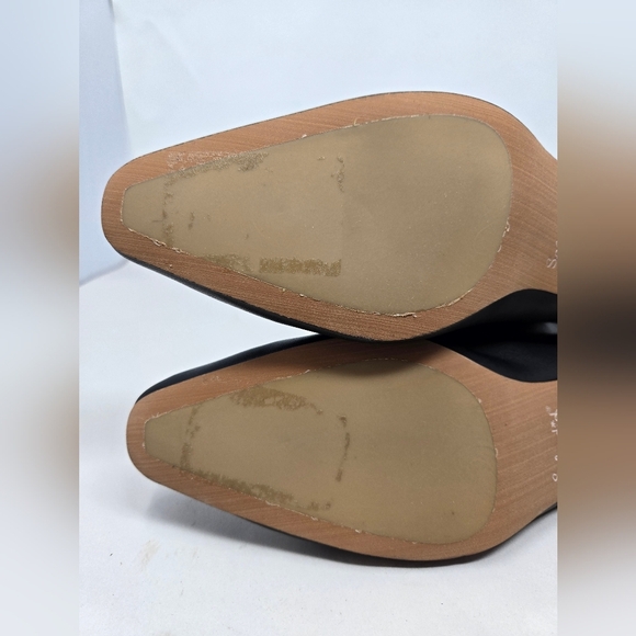 Seychelles June Black Faux Leather Mid Calf Boots Sz 7.5 Expandable Calf Gusset - Picture 6 of 12